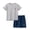Gray, variant on SGFCWSX Boys 2 Piece Outfit, Quick Dry Athletic Crew Neck Short Sleeve T-Shirt and Elastic Waist Shorts Blue Size 8