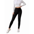 thumbnail image 2 of High Waisted Thicken Leggings for Women - No See Through Tummy Control Cycling Workout Yoga Pants Black M, 2 of 9