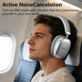 thumbnail image 4 of Bluetooth Headphones Over Ear, AKKHOO Active Noise Cancelling Wireless Headphones with 35Hrs Playtime, Deep Bass, 4 Noise Cancelling Mics, Low Latency for Travel Work Study Gaming, 4 of 11