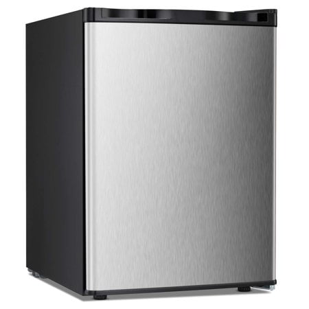 Antarctic Star Upright Freezer 2.1 Cu.Ft Compact Mini Freezer With Reversible Single Door Temperature Control Removable Shelves Small Freezer Stainless Steel For Dorms Home Office Silver
