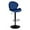 Blue, variant on Modern Bar Stools Set of 3, Velvet Height Adjustable Swivel Barstools, Armless Kitchen Island Counter Chairs with Back & Footrest, Blue