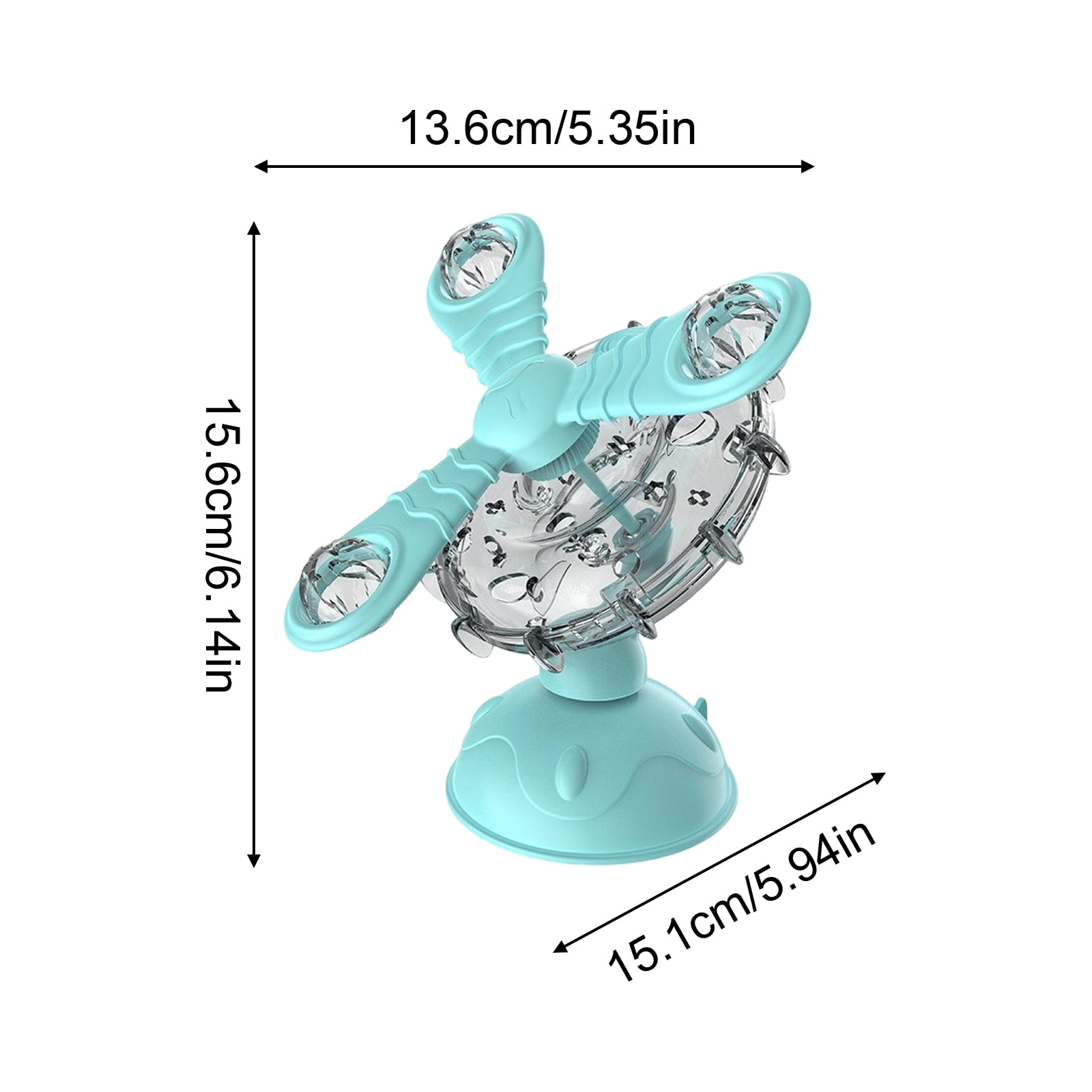 Pet Cat Toy, Glowing Sounding Rotating Food Leaking Feeder with Suction Cup, for Kitten Interactive Play, Mental Stimulation, Slow Feeding