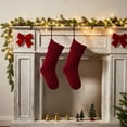 thumbnail image 5 of LanSuare Knitted Christmas Stockings, 18" Solid Color Large Knitted Christmas Stockings, Xmas Hanging Stockings for Family Fireplace, Christmas Party Decor, Candy Gift Bags(Red), 5 of 7