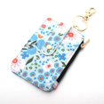 thumbnail image 1 of Printed Folded Vertical Bag Zipper Coin Purse Keychain Wallet Floral Leather ID Card Bag For Women, 1 of 4