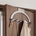thumbnail image 4 of Over-the-Door Hook Hanger,Non-Perforated Door Rack for Coats Hats Towels,Sturdy Carbon Steel Storage Organizer for Bedroom or Bathroom,Space-Saving Hanging Solution for Renters or Home Use-Black, 4 of 6