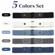 5 Piece No Buckle Elastic Waist Belt Set, Adjustable Waist Belts for Jeans and Pants, TIKA
