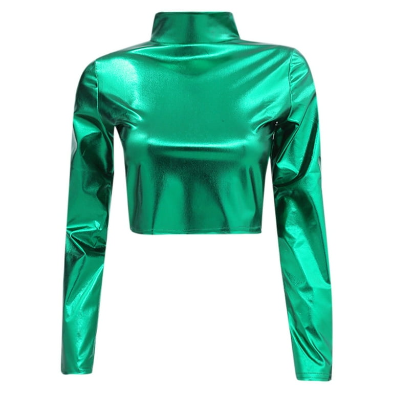 【新品未使用】Power Net Gut Sleeves Top YONGHS Womens Patent Leather Tank Top Sleeveless Zipper Vest
