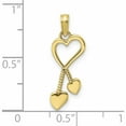 thumbnail image 3 of 10K Yellow Gold Polished Heart With Double Beaded Tassle Charm Made In United States 10k7114, 3 of 5