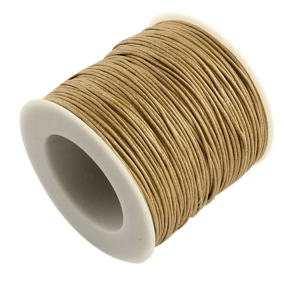 Eco-Friendly Waxed Cotton Thread Cords Macrame Beading Cords for Bracelet Necklace Jewelry Making BurlyWood 1mm about 100yards/roll DIY