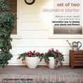 thumbnail image 3 of Alpine Corporation Indoor/Outdoor Stone-look Planters with Drainage Holes, White (Set of 2), 3 of 13