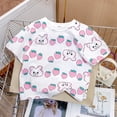 thumbnail image 2 of NAISIBABY Girls Cotton T-Shirt, Short Sleeve Crewneck Cute Graphic Summer Casual Fashion Tees White 2T, 2 of 9
