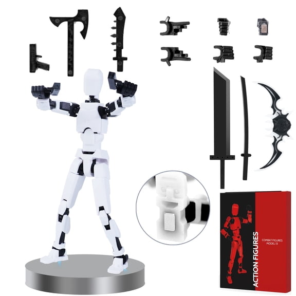PADUKU Model13 Action Figure,Magnetic Travel Toys for Kids, Lucky Robot 13 Movable Figures ,Multiple Gestures And Play Styles,Tabletop Decorations And Gifts For Gaming Enthusiasts