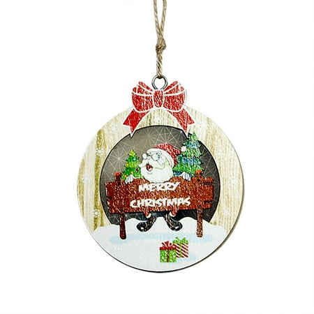 

Christmas Wooden Luminous Decorated Christmas Tree Pendant