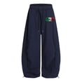 thumbnail image 3 of SJLDQY Sweatpants for Girls Letter Graphic Wide Leg Pants Drawstring Waist Straight Leg Pants with Pockets, 3 of 5