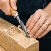 ARTESIA TOOL 12-Piece Wood Carving Chisel Set 7.5 19.1 cm Length Each Wooden Handles Durable Steel Blades Vinyl Storage Pouch Included