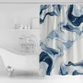 thumbnail image 4 of 60x72 Inch Shower Curtains for Bathroom Marble Fabric Bath Curtain Decor Blue Abstract Neutral Textured Modern Watercolor Waterproof Restroom Curtains Shower Set Accessories with 12 Hooks 60 Inch, 4 of 6