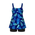 thumbnail image 5 of pstuiky Swimsuit for Women Print Crew Neck Adaptable Two Piece Bathing Suits Swim Dress Tankinis with Boy Shorts Womens Swim Suits, 5 of 9