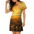 thumbnail image 2 of Naloa Sunflower Sunset Rainfall Print Women Nightgowns,Womens Loungewear,Short Sleeve Sleepwear,Comfy Ladies Nightdress, 2 of 6