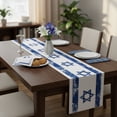 thumbnail image 6 of Jiibva Hexagram Hanukkah Table Runner - Star of David Jewish Menorah Passover Chanukah Holiday Table Decoration for Kitchen Dining Home Party Decor, 6 of 7