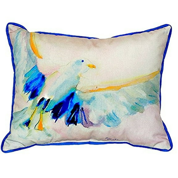 Betsy Drake SN135 11 x 14 in. Flying Gull Small Indoor & Outdoor Pillow