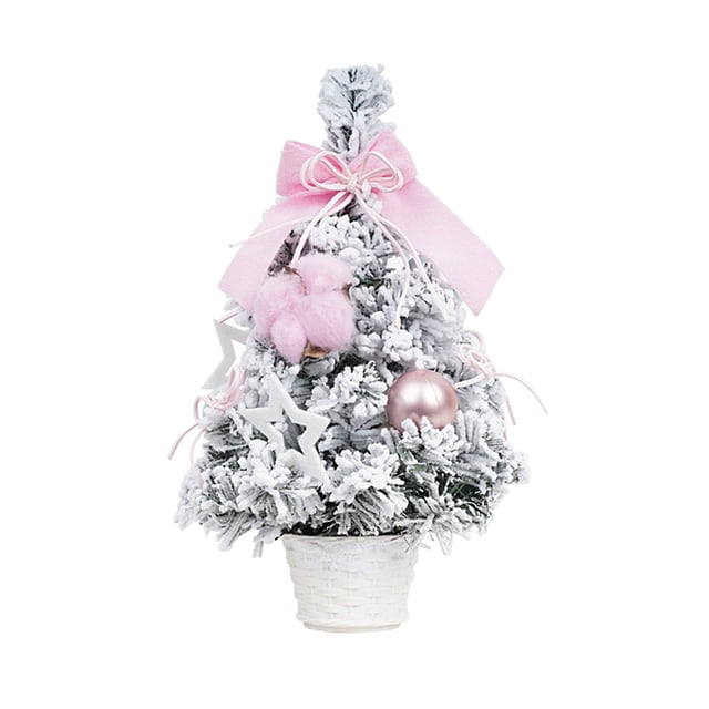 Fasiaou Little Christmas Tree Mini Christmas Tree for Desktop Decorating - Luxury Christmas Tree | Picture Cloth Bag Wrapped Up(B)