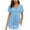 Blue, variant on Women's Fashion Chiffon Solid Color Casual V-Neck Short Sleeve T-shirt Tops