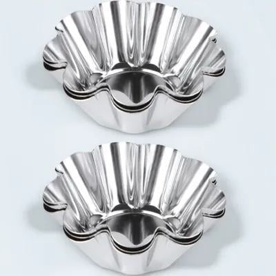 Niceauty 6Pcs Stainless Steel Muffin Baking Cups Non Stick Tart Mold for Fruit Tarts