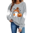 thumbnail image 4 of Enjoytime Halloween Crewneck Sweatshirts Women Ghost Pumpkin Print Long Sleeve Pullover Tops Spooky Season Fashion Casual Sweatshirt, 4 of 5