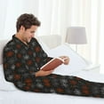 thumbnail image 6 of Lsque Spider Web Pattern Long Sleeve Pajama Set for Men - Soft 2-Piece Sleepwear and Loungewear Set with Pockets, Comfy Nightwear-Small, 6 of 7
