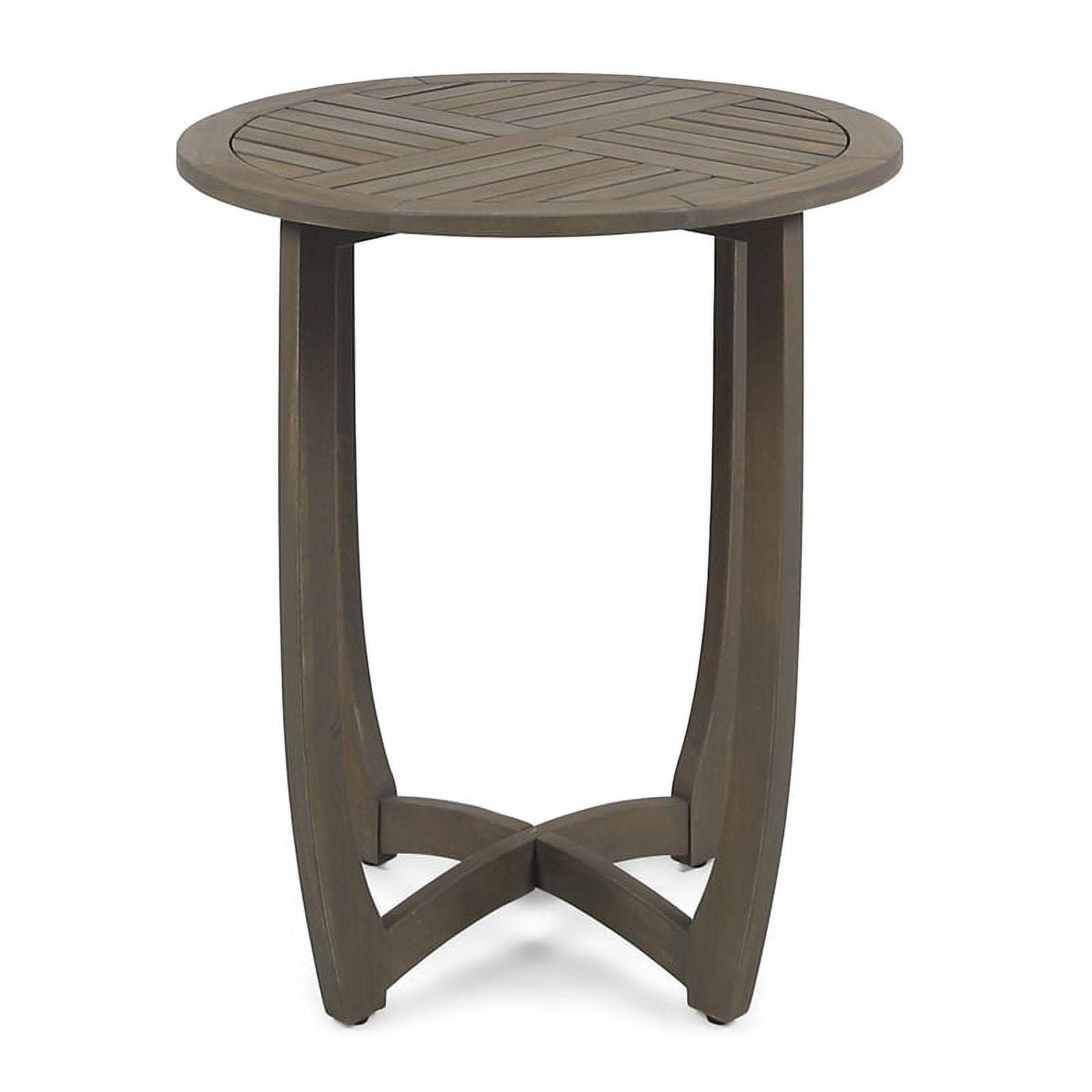 Cabrera Outdoor Acacia Wood Bistro Table, Gray