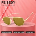 thumbnail image 4 of FEISEDY Small Retro Aviator Sunglasses Women Men Vintage Trendy Metal Frame Sun Glasses B2906, 4 of 14