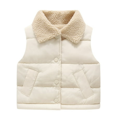 

Toddler Boys Girls Solid Winter Fleece Button Coat Jacket Vest Thicken Warm Outwear Boy Winter Coat Size 5
