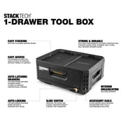 ToughBuilt StackTech 1 Drawer Toolbox, Heavy-Duty Stackable Tools Storage, 50 lb Capacity