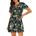 thumbnail image 1 of Easygdp Chemise de Nuit Florale Aquarelle pour Femmes Manches Courtes Chemise de Nuit Décontractée Imprimée, 1 of 6