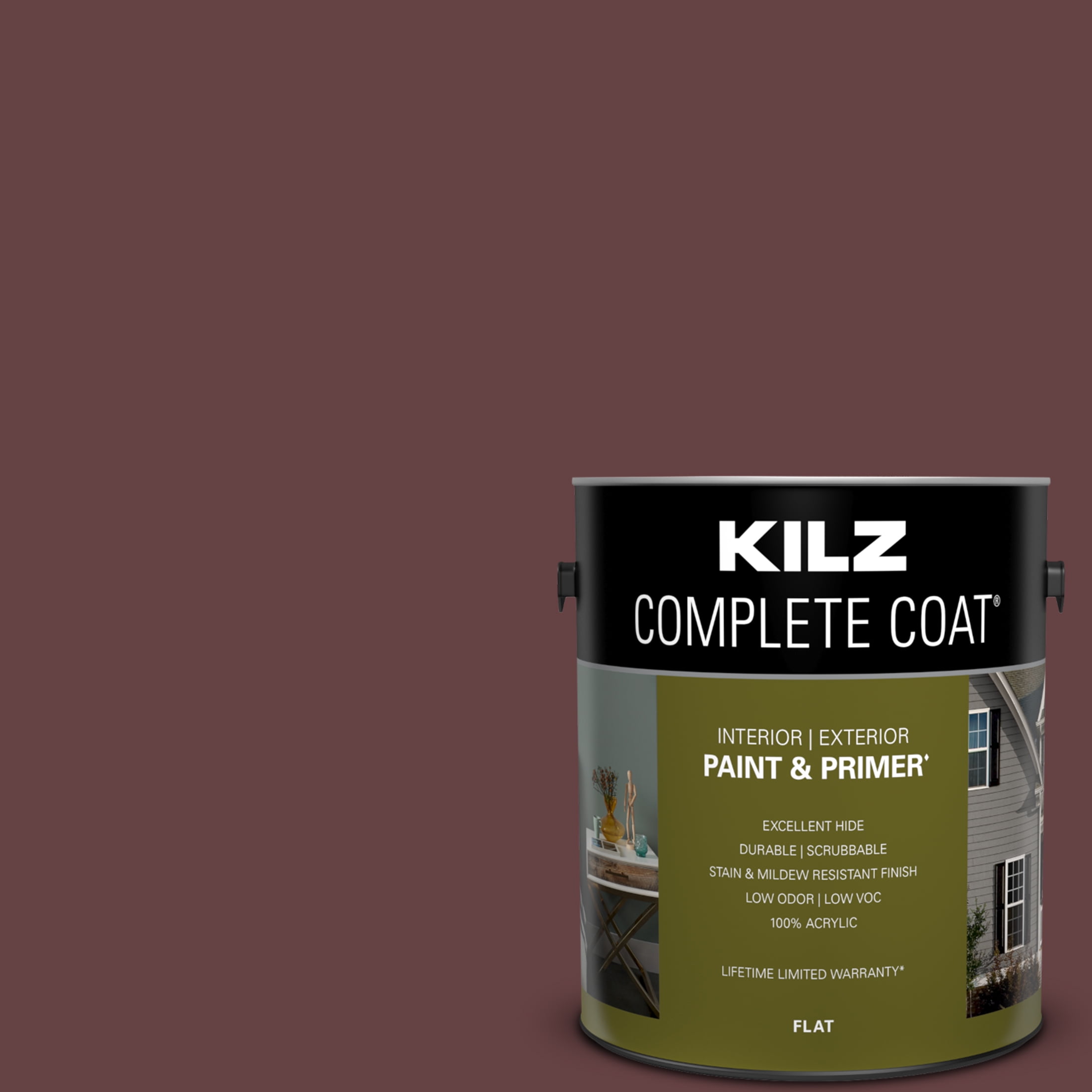 Boysenberry Pie, KILZ Complete Coat Interior/Exterior Paint & Primer, 1 Gallon #LA100-02
