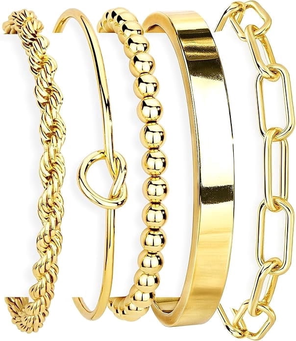 Huepoe Paperclip Chain Bracelets for Women Men Titanium Steel