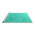thumbnail image 2 of Ahgly Company Machine Washable Indoor Round Oriental Turquoise Blue Industrial Area Rugs, 6' Round, 2 of 4