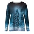 thumbnail image 4 of Qertyioot Femmes Hiver Noël Impression Sweat-Shirt, Manches Longues Casual Col Rond Pull Tops de Mode, 4 of 4