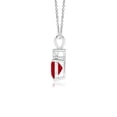 thumbnail image 2 of ANGARA Natural Heart-Shaped Ruby Rabbit Ear Bale Pendant in 14K White Gold for Women (Size-6mm) | July Birthstone, Birthday, Anniversary, Jewelry Gift for Women | Natural Ruby Necklace, 2 of 10