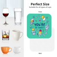 thumbnail image 6 of Yiaed You are so Sweet Print Leather Coasters for Drinks - Cup Coasters Coffee Table Kitchen Table Bar, Home & Office Gifts Handmade Drink Coasters-Square, 6 of 6
