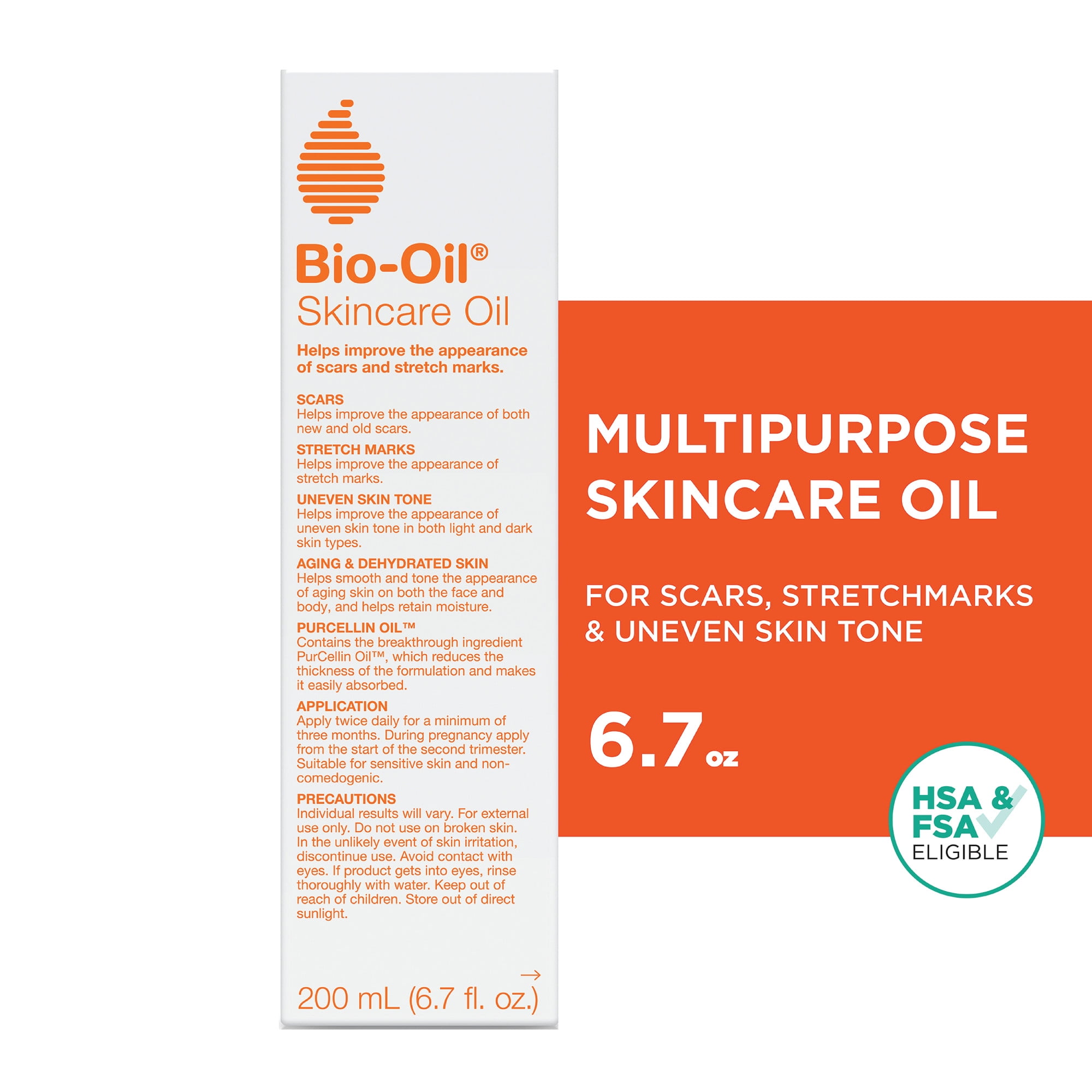 Bio-Oil Skincare Oil Moisturizer with Vitamin E, for Scars and Stretchmarks, Face Serum and Body Moisturizer Hydrates Dry Skin, Non-Comedogenic, 6.7 fl oz