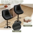 thumbnail image 6 of EOP Upholstered Bar Stools Set of 4, Adjustable Swivel Counter Height Bar Chairs with Backrest, Modern PU Leather Counter Stools for Bar, Kitchen, Dining Room, Black, 6 of 11