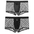 thumbnail image 2 of TANBOM Men's Bulge Enhancing Boxer Briefs Mesh Transparent Underwear Black XXXL 1-Pack, 2 of 6