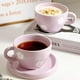thumbnail image 2 of Juego De Tazas De Café Con Platillo Lindo Taza De Flores Moradas Regalos Para Mujeres Para Cumpleaños Taza De Café Con Platillo Taza De Cerámica Regalo De Cumpleaños Para Mujeres, 2 of 4