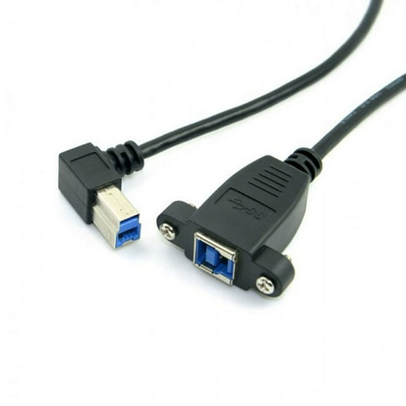 Chenyang CY USB 3.0 Back Panel Mount B Type Female To Right Angled 90 Degree B Type Male Extension Cable 0.5m Cable