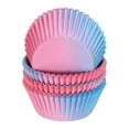thumbnail image 1 of Uxcell 100 Contadores de Forros para Cupcakes, Copas para Cupcakes de Tamaño Estándar, Forros de Muffins, Papeles para Hornear, Envolturas a Prueba de Grasa en Gradiente Rosa y Azul, 1 of 6