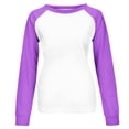 thumbnail image 7 of Vetsdori Long Sleeve Sweatshirts for Women Sports Tops Pullover Winter Crew Neck Para Color Block,Raglan Mujer Womens Sweatshirts Loose,Purple,Size:L, 7 of 7