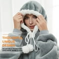 thumbnail image 3 of Cozystar Wearable Blanket Hoodie with Giant Cat Pouch and Pom Pom Strings Oversized Cozy Soft and Thick Sherpa Hooded Sweatshirt Jacket Gift for Adult Women Men - Grey C82, 3 of 3