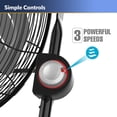 thumbnail image 3 of Lasko Ventilador de alta velocidad con QuickMount para uso en piso o pared, 3 potentes velocidades, control remoto para garaje, tienda, ático, 20", 3 of 5