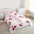 thumbnail image 3 of Feelyou Pink Fashion Letter Bedding Comforter Set for Kids, Cartoon Monogrammed T Twin Comforter Sets, Cute Bowknot Cherry Reversible Bedding Set, Luxury Bedroom Decor, 2pcs, 3 of 8